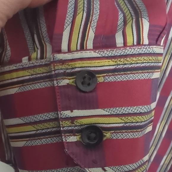 Robert Graham Mens Shirt Button Down Multicolor Plaid Cotton Silk Christmas XL - Picture 7 of 15
